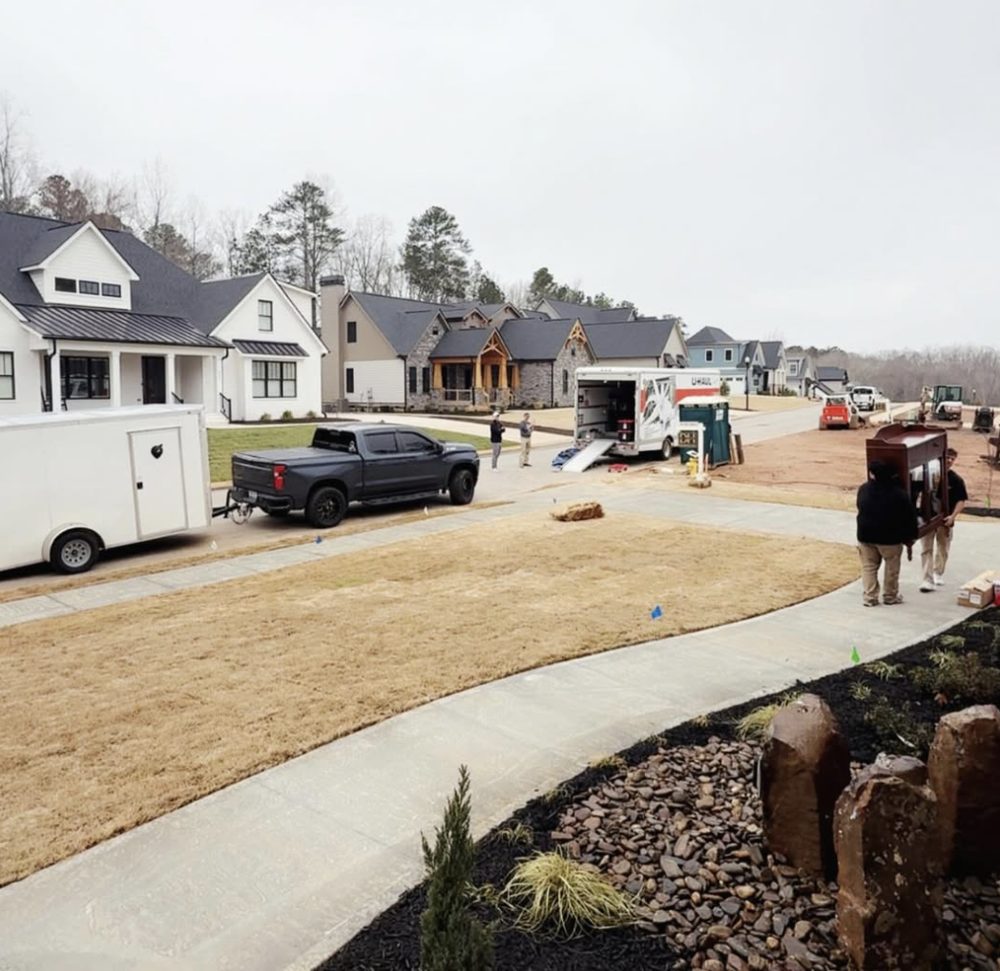 Southern Charm crew working a new-construction move-in in the Upstate